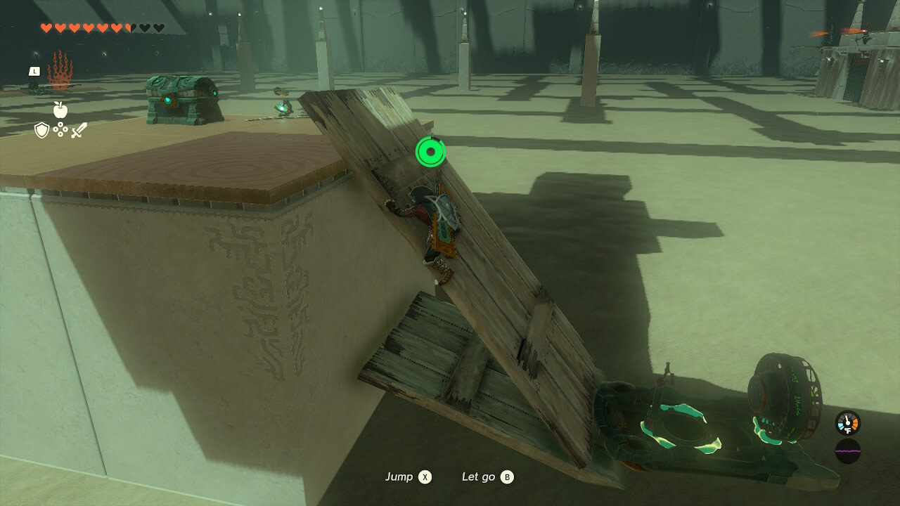 Use the wooden planks to reach the top of this platform to get the second optional chest.
