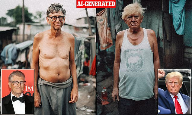 Artist uses AI to show what world's billionaire's would look like poor - Credit: Daily Mail