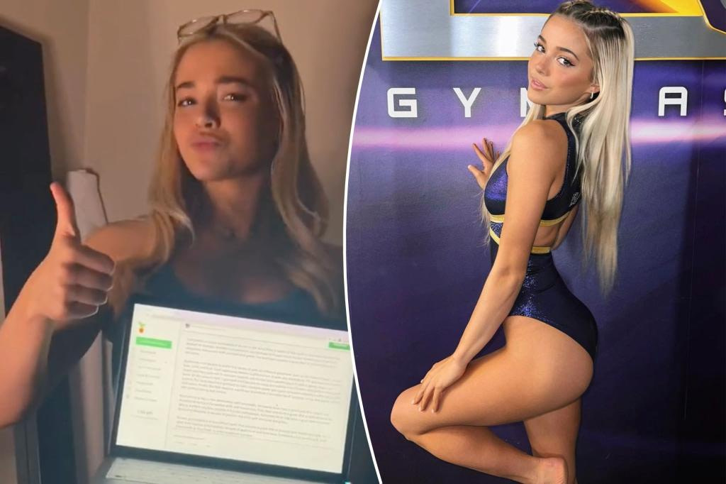 LSU Issues Stern Warning After Olivia Dunne Shares TikTok on AI Essay Writers - Credit: New York Post