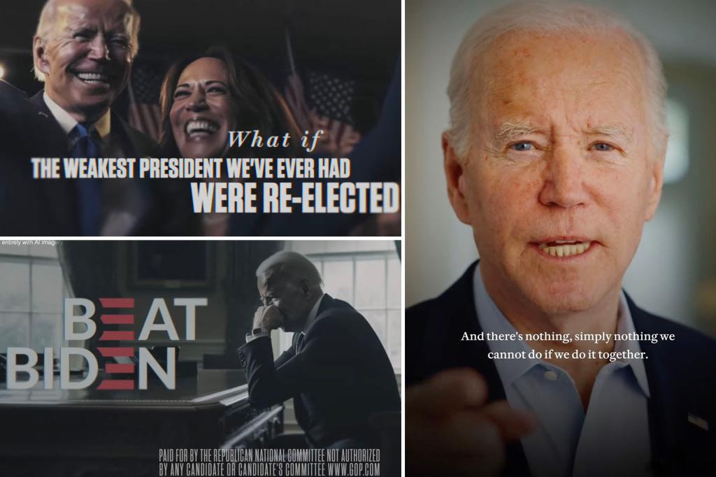 Republican National Committee slams Biden re-election bid in AI ad - Credit: New York Post