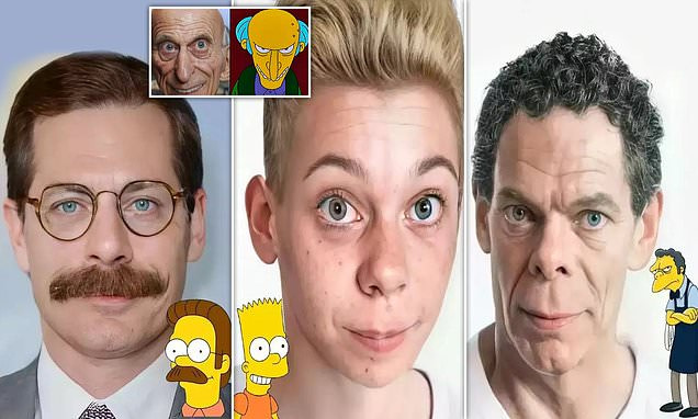 Artist imagines what The Simpsons characters would look like as humans - Credit: Daily Mail