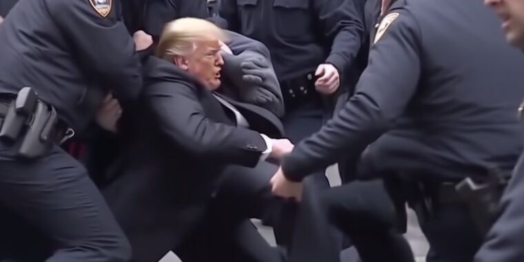 AI Platform Accused of Blocking Journalist for Posting Doctored Images of Trump's Arrest - Credit: Ars Technica