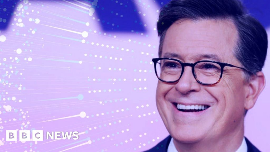 With Writers On Strike Can An AI Chatbot Be As Funny As Stephen Colbert? - Credit: BBC News