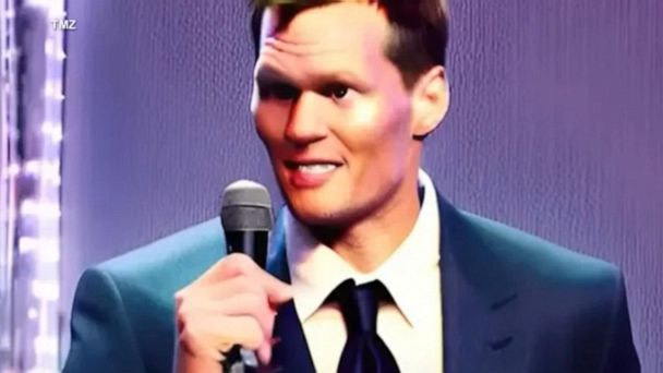 Video Tom Brady threatens lawsuit against creators of AI generated standup - Credit: ABC News