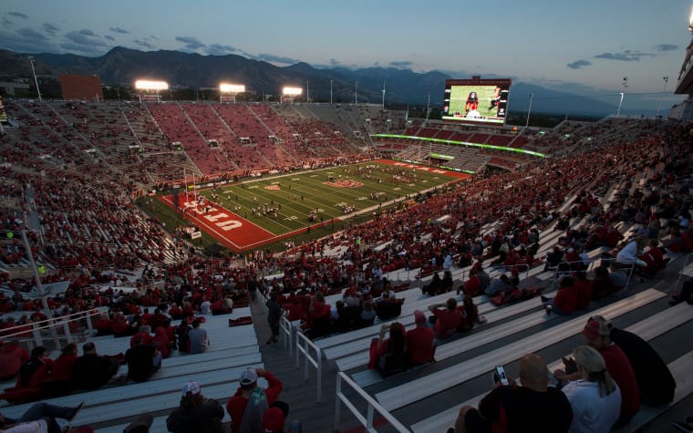 Fans watch at the Utah Utes and the San Diego State Aztecs football game