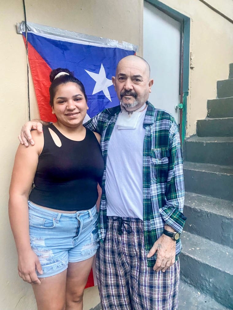 Image: Luis De Jesús Ramos, 63, and his daughter Ashly Perez, 26, in their home in Jayuya, Puerto Rico.