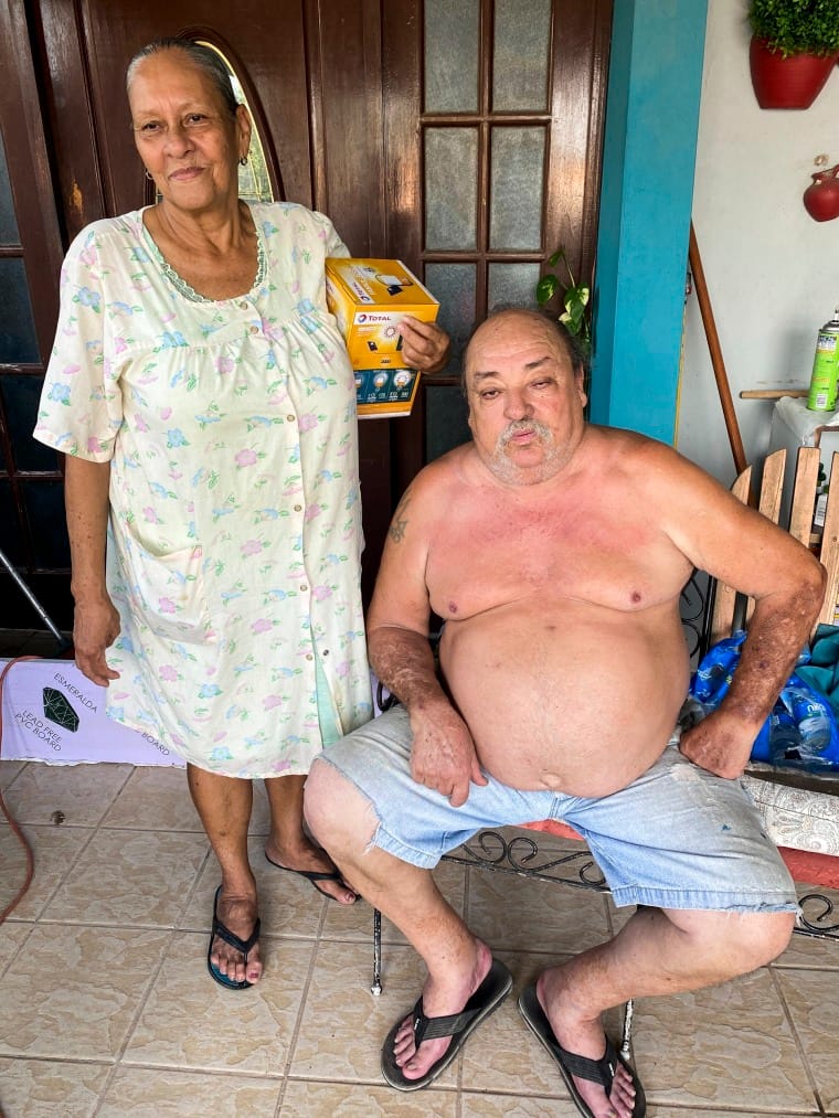 Image: Edwin Quiles Martínez, 66, and his wife Graciela Pérez Alvarado, 73, in their home in Ponce, Puerto Rico.