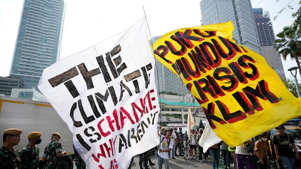 Protesters fear climate change impacts, demand aid for poor